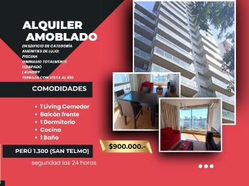 DEPTO AMOBLADO 2 AMB,$900.000.,C/AMENITIES,BCON FRENTE