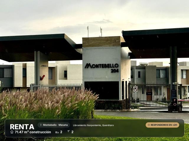 Depto renta 71m2 | 2 rec PB | Montebello Meseta Qro $10,500