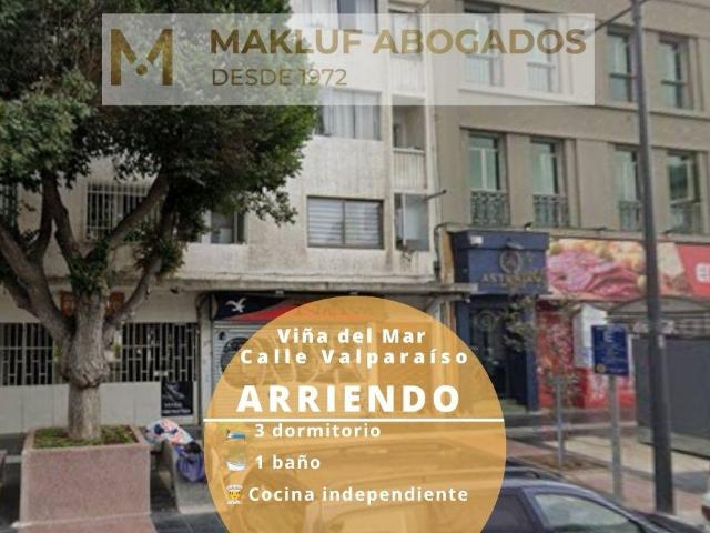 Departamento 3 dormitorios en arriendo, calle Valparaíso, Viña del Mar