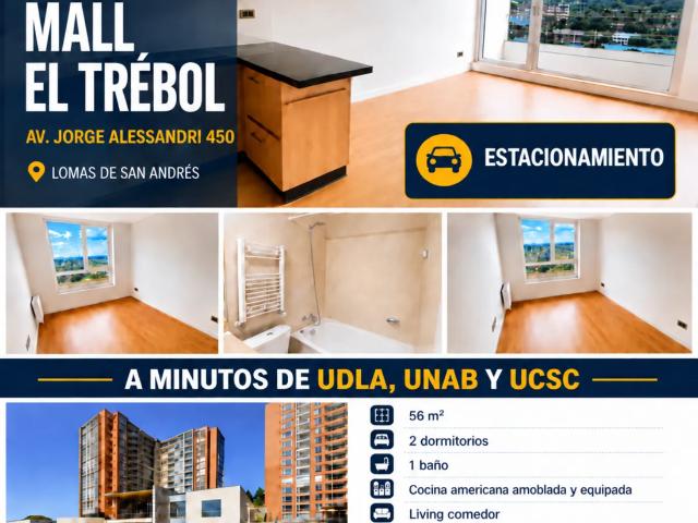 Departamento 2d 1b con estacionamiento propio mall el trebol