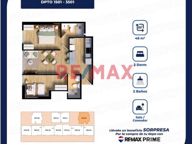 Departamento 48 M2 Estreno