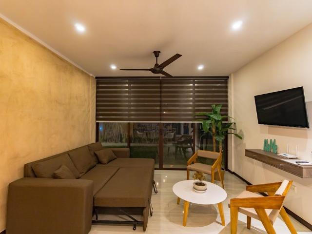 Departamento amueblado, en planta baja, con amenidades, en Chicxulub Puerto