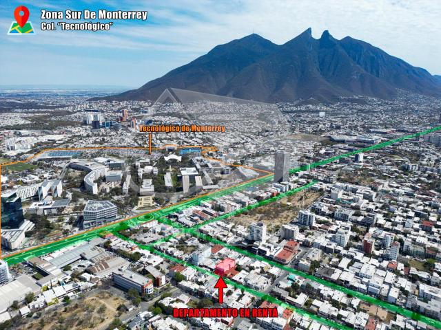 Departamento Amueblado en RENTA de 2 Rec con 1 Ba?os / A 1 Cuadra del de TEC de Mty