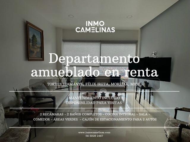 Departamento Amueblado en Renta en Torres Diamante, Félix Ireta, Morelia, Mich