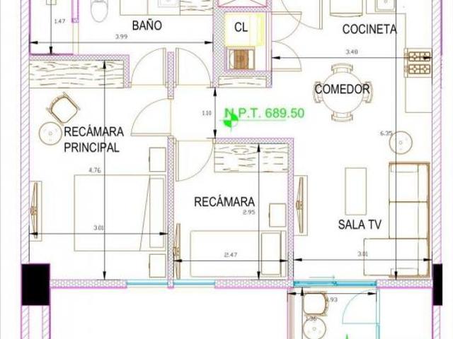 Departamento ARENA DOMO de 65.7m2 ubicado en Santa Catarina