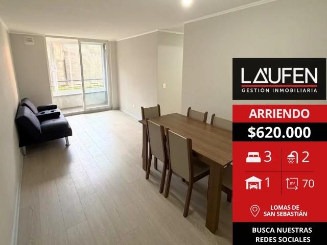 Departamento de 3 habitaciones amoblado en arriendo