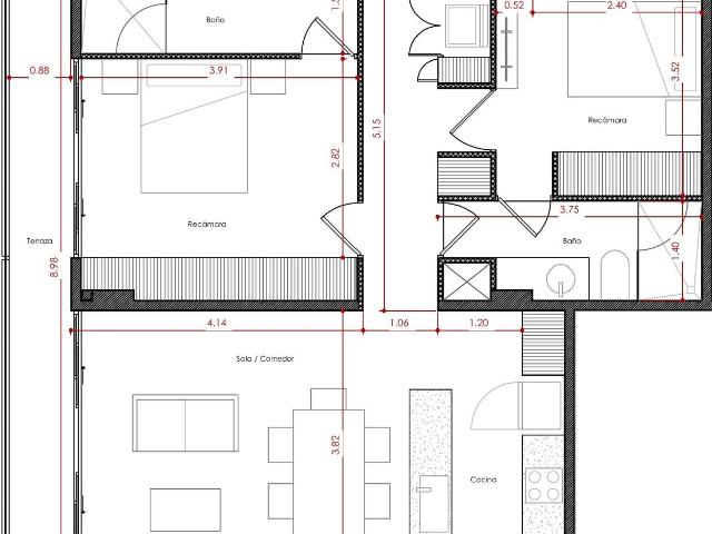 Departamento de 2 Rec?maras con Vista Parcial al Mar en Preventa en Cozumel Centro