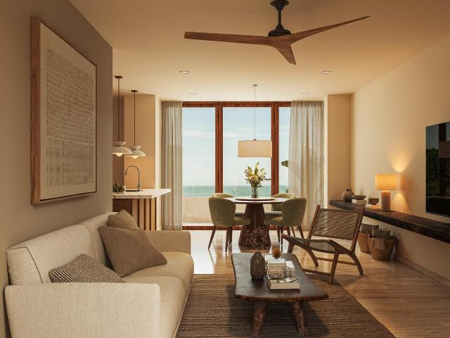 Departamento de 2 Rec?maras con 2 Balcones y Vista Parcial al Mar en Venta en Cozumel Centro