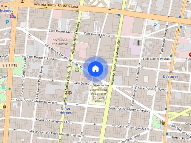 Departamento de 56 m² con 2 recámaras en renta en Doctores