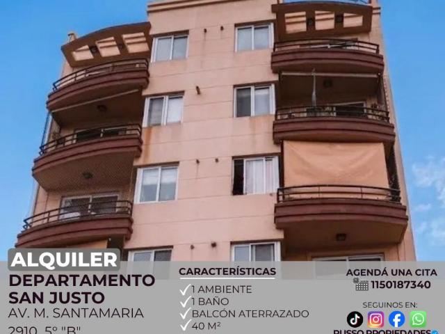 Departamento en alquiler San Justo 1 ambientes