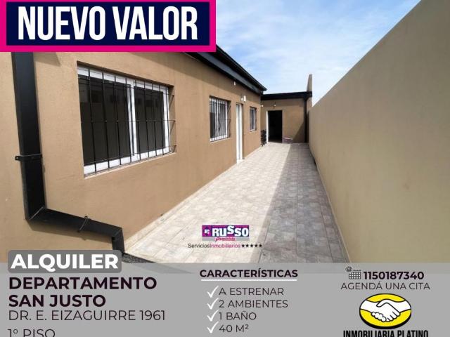 Departamento en alquiler San Justo 2 ambientes