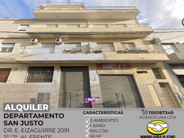 Departamento en alquiler San Justo 3 ambientes
