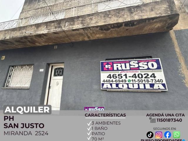 Departamento en alquiler San Justo 3 ambientes