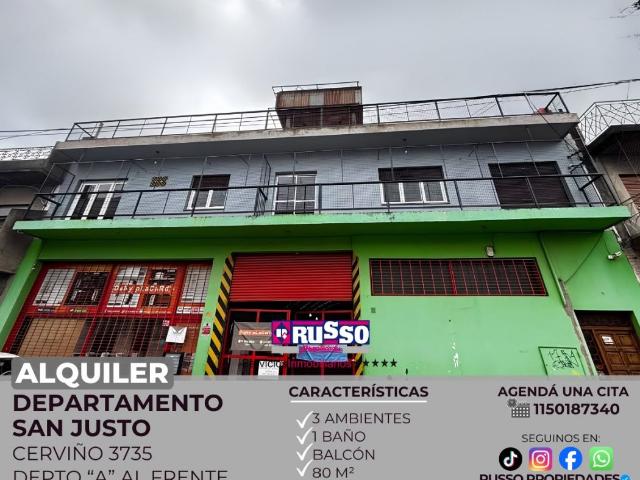 Departamento en alquiler San Justo 3 ambientes
