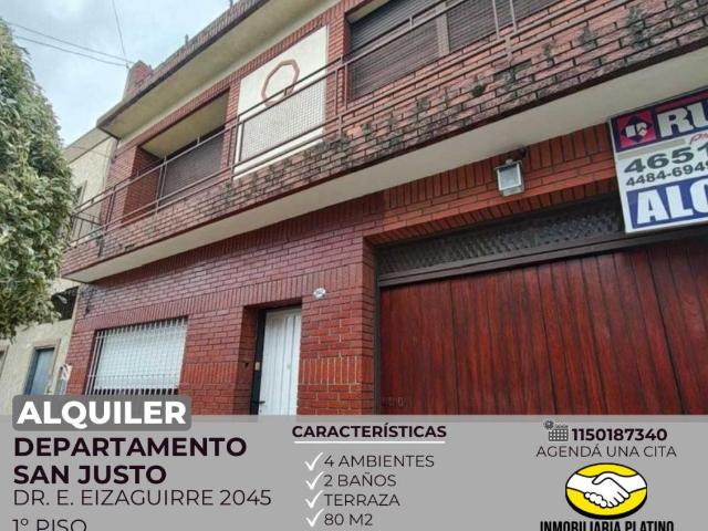 Departamento en alquiler San Justo 4 ambientes