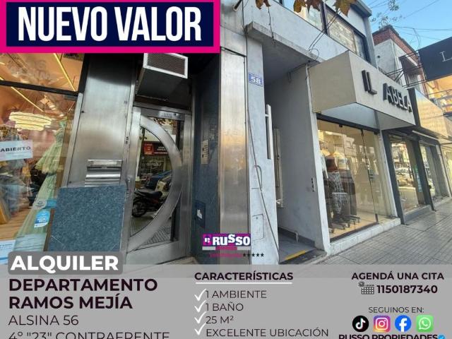 Departamento en alquiler Ramos Mejía 1 ambientes