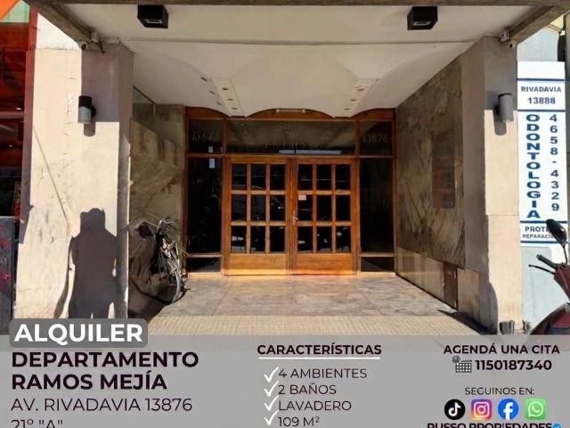 Departamento en alquiler Ramos Mejía 4 ambientes