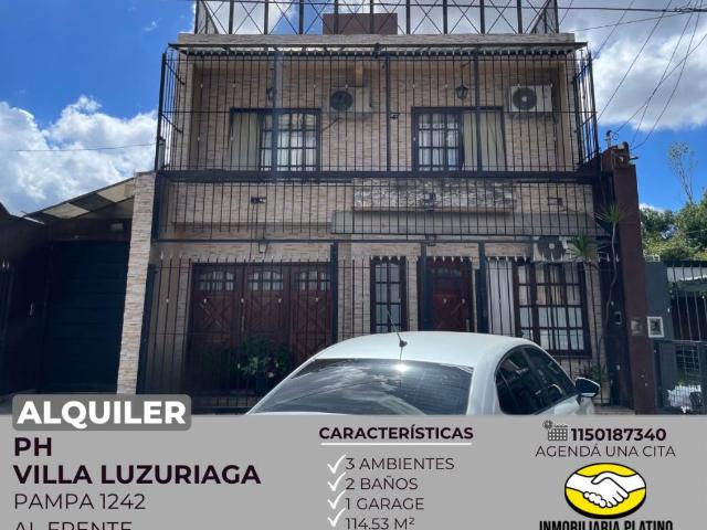Departamento en alquiler Villa Luzuriaga 3 ambientes