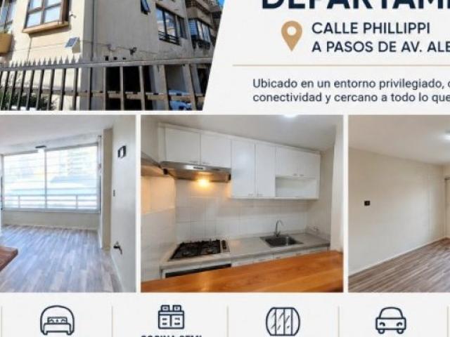 Departamento en arriendo en calle Phillippi a pasos de Av Alemania