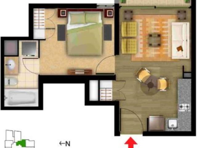 Departamento en Arriendo en Santiago 1 dormitorio 1 baño