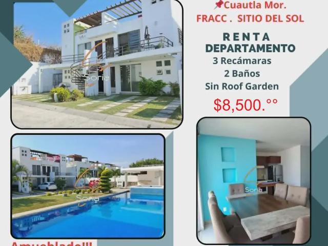 Departamento en el Fraccionamiento Sitio del Sol Cuautla, Morelos Precio: $8,500.°°
