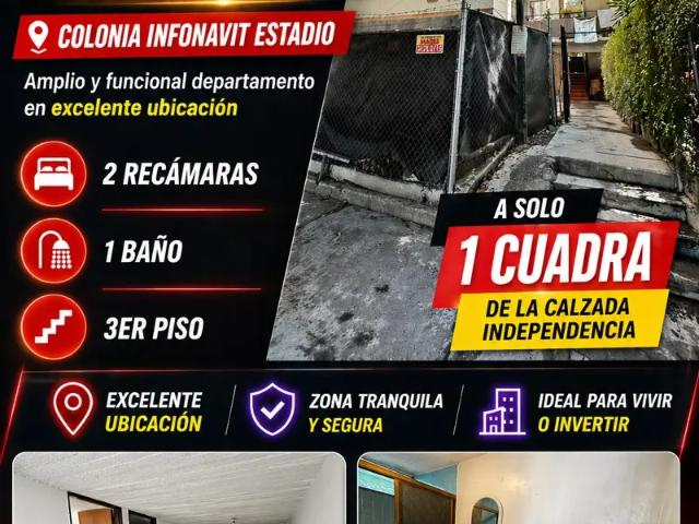 Departamento en Infonavit Estadio, Guadalajara En Venta, Acepto Créditos