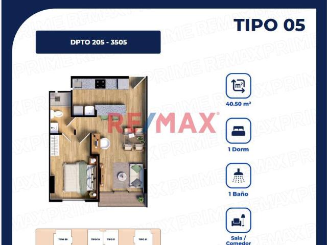 Departamento En Surquillo 1 Dormitorio 40.5 M²