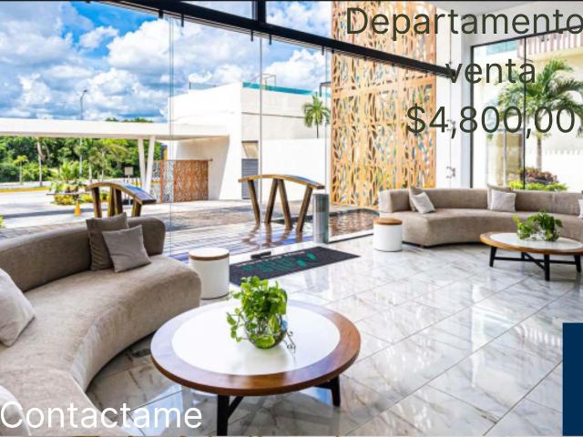 Departamento en Playa del Carmen 2 recamaras 2 ba?os cocina balc?n alberca gimnasio vigilancia