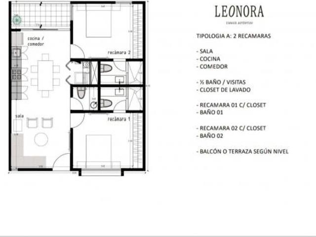 Departamento en venta en Mérida, Temozón, LEONORA, ENTREGA INMEDIATA