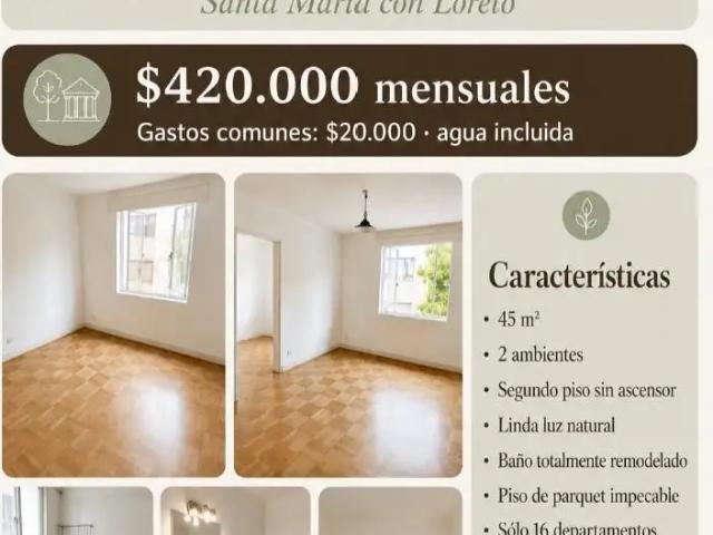 Departamento en Recoleta