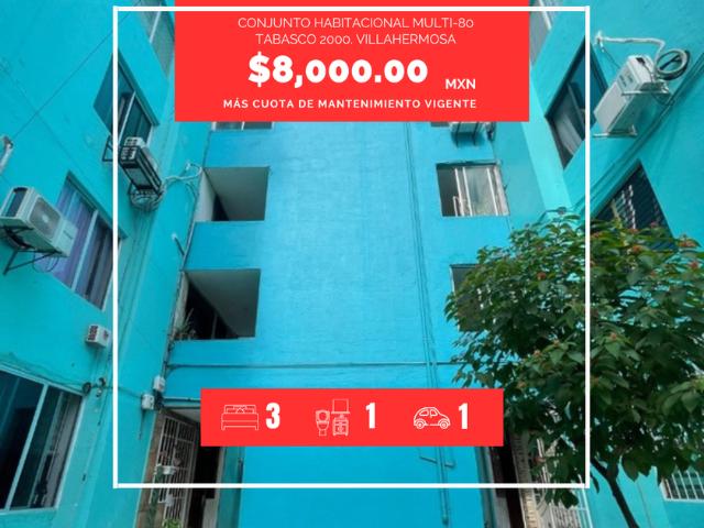 Departamento en renta Calle Hicotea, Fraccionamiento La Choca, Villahermosa, Centro, Tabasco, 86035, México