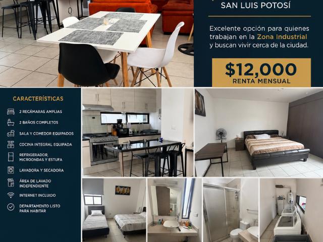 Departamento en renta Camino Antiguo Al Aguaje, Unidad Habitacional Infonavit Nuevo Progreso, San Luis Potosí, Municipio De San Luis Potosí, San Luis Potosí, 78385, México