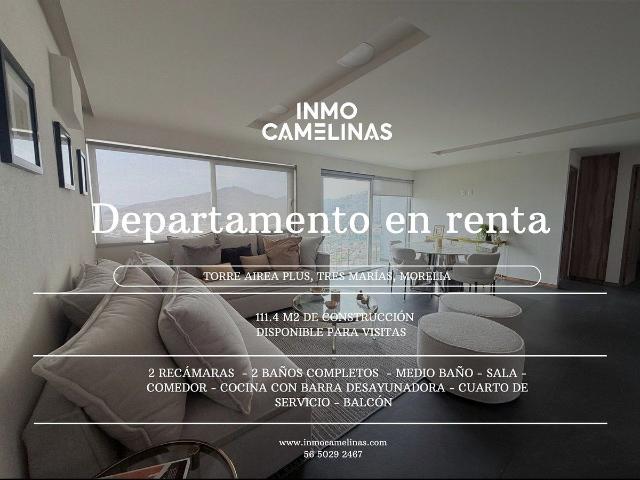 ¡DEPARTAMENTO EN RENTA! AIREA PLUS, TRES MARÍAS, MORELIA, MICH