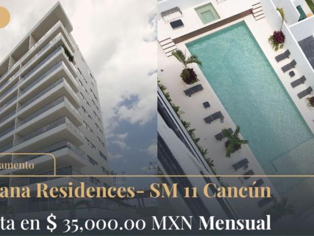 Departamento en renta Avenida Acanceh, Super Manzana 11, Cancún, Benito Juárez, Quintana Roo, 77504, Mex