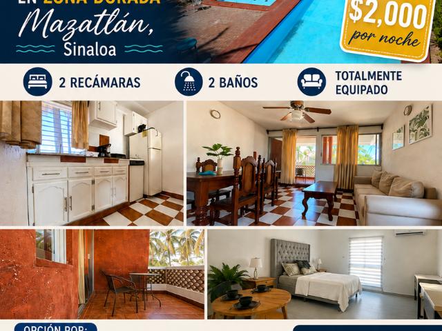 Departamento en renta Avenida Camarón Sábalo, Las Gaviotas, Zona Dorada, Mazatlán, Sinaloa, 82000, México
