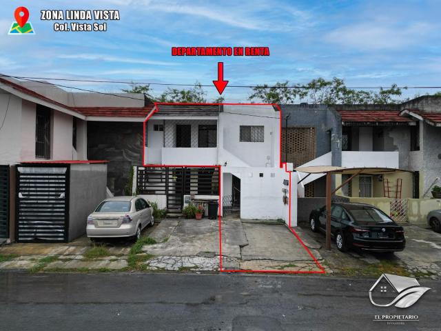 Departamento en RENTA de 2 Rec Planta Alta / Zona Linda Vista