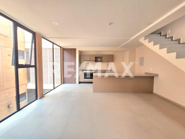 DEPARTAMENTO EN RENTA DE DOS NIVELES CON TERRAZA PRIVADA UBICADO EN VERTIZ NARVARTE BENITO JUAREZ. ¡NUEVO!