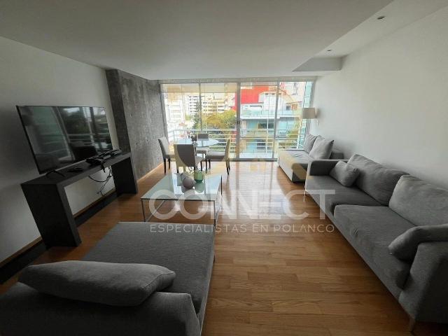 Departamento en Renta en Polanco 2R/2.5B/2E Balcones Amueblado 122m2