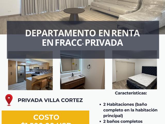 DEPARTAMENTO EN RENTA EN PRIVADA