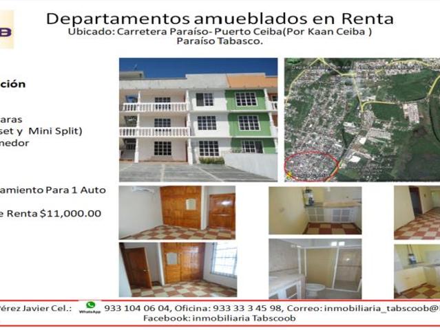 Departamento en renta en Puerto Ceiba carrizal, Paraíso, Tabasco