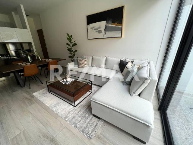 Departamento en Renta en Torre Motto, Centro Sur Querétaro. Planta Baja Amueblado con Terraza y Jardín