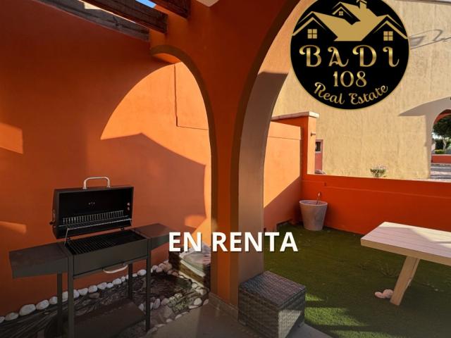 Renta departamento amueblado con terraza, jard?n y hermosa vista al jard?n principal replica del cen