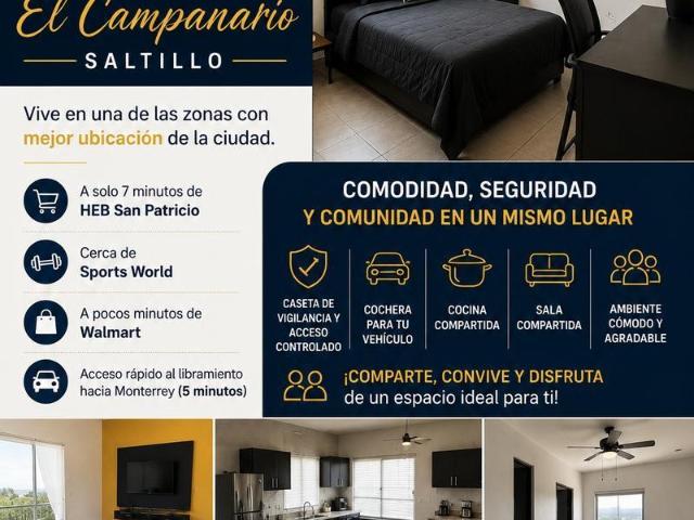 Departamento en Renta, Fracc. El Campanario # 508 Saltillo, Coahuila