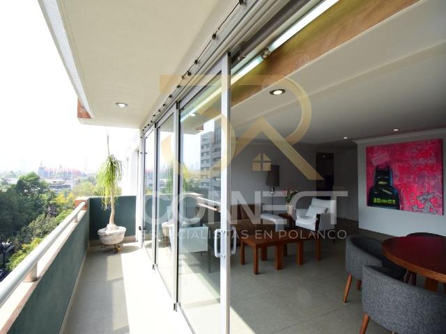 departamento en renta o venta en polanco 3r/3b/3e amueblado balcón 250m2