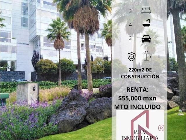 Departamento en renta Lomas Del Pedregal Framboyanes, Tlalpan, Cdmx