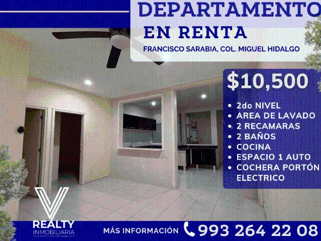 DEPARTAMENTO EN RENTA SIN MUEBLES EN COL. EL AGUILA