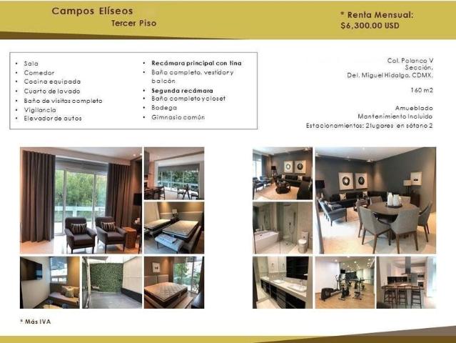 Departamento en renta Polanco Iv Sección, Polanco