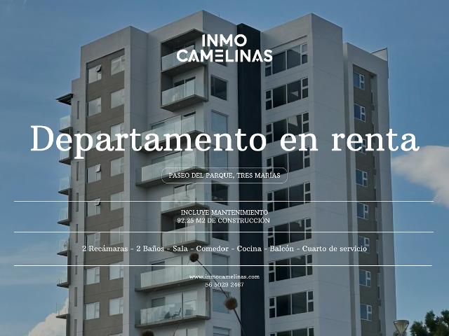 DEPARTAMENTO EN RENTA PASEO DEL PARQUE TRES MARÍAS MORELIA MICHOACÁN