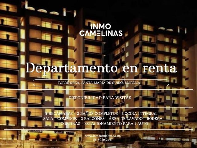 DEPARTAMENTO EN RENTA TORRE KREA SANTA MARÍA DE GUIDO MORELIA MICHOACÁN