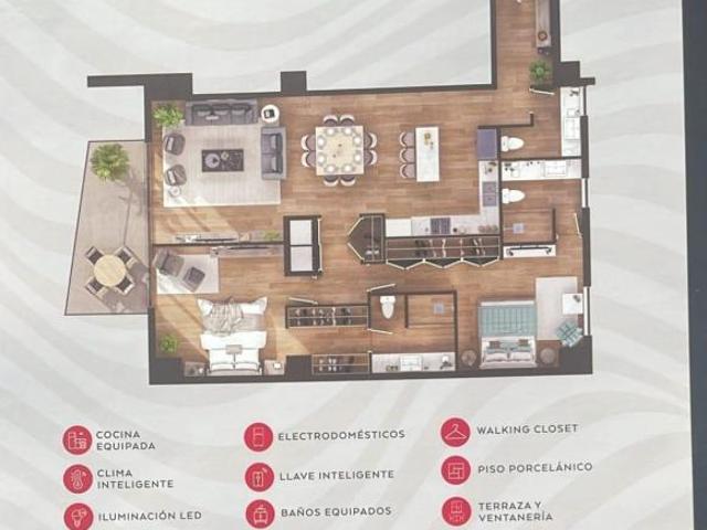 DEPARTAMENTO EN VENTA 2 REC. 2.5 BAÑOS, 2 ESTACIONAMIENTOS, NUEVA TORRE ELEMENT DISTRITO UNO